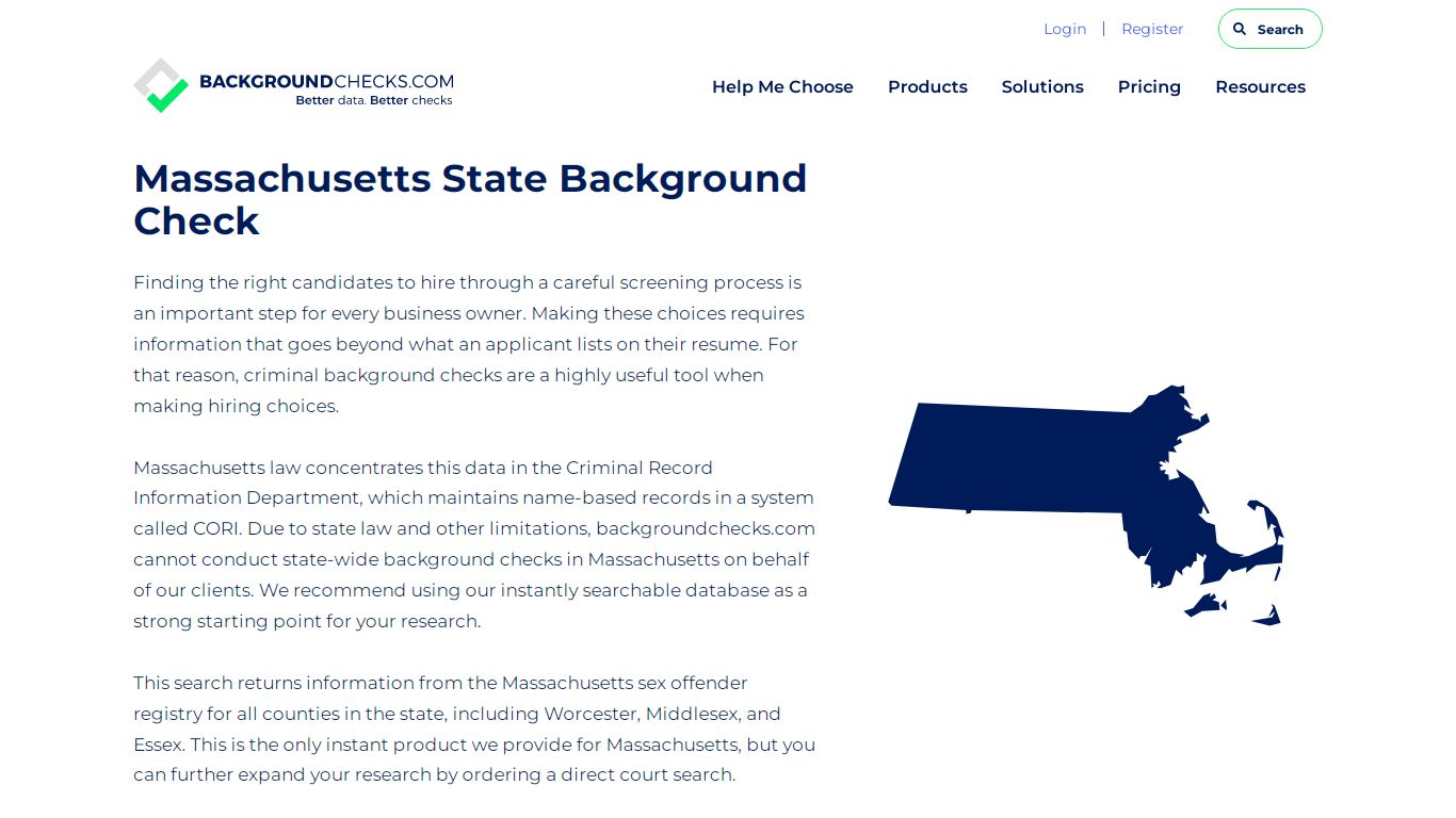 Massachusetts State Background Check